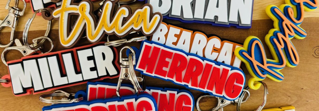 3D printed name Block Key chains